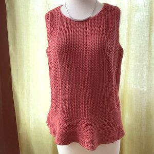Ann Taylor Loft rust knit top size Large